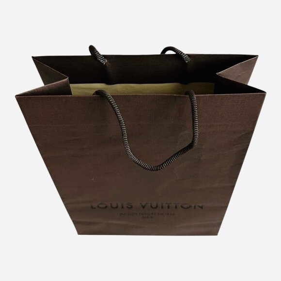 Louis Vuitton Authentic Brown Paper Gift Shopping Bag Rope Handle 10"x4.5"x14" - Picture 3 of 3